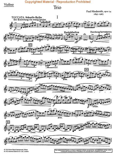 Hindemith, P.: Trio No.1, Op.34 (violin, viola, and cello)