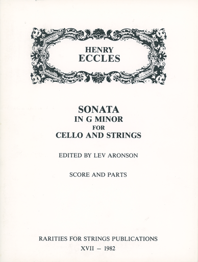 Eccles, H. (Aronson): Sonata in G minor for Cello and Strings (cello, and string quartet)