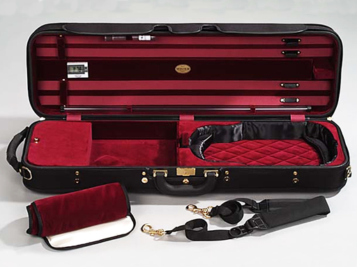 Jakob Winter German Master oblong violin case, Black exterior,