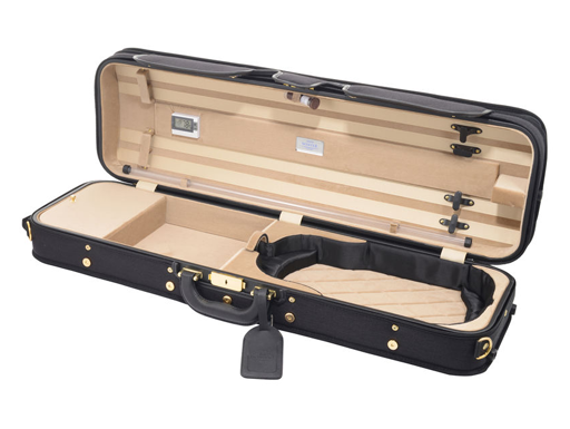 Jakob Winter German Master oblong violin case, Black exterior,