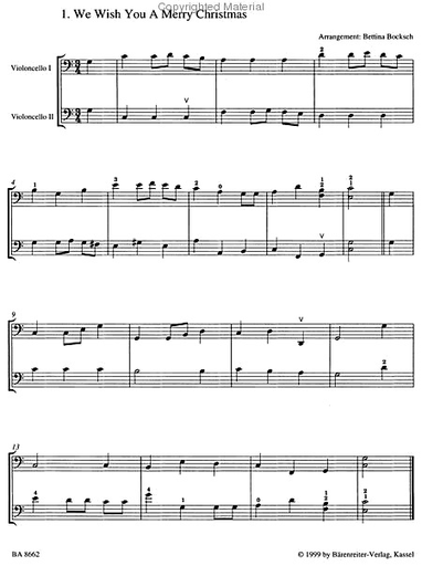 Bocksch: Christmas Hits/Duets (2 cellos) Barenreiter