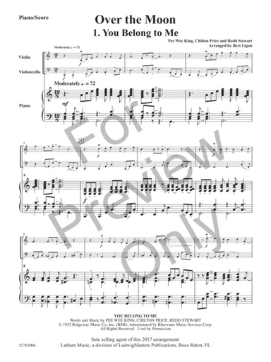 Ligon, B: Over the Moon Five Love Songs (piano trio) Ludwig Masters