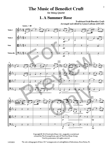 Cruft: The Music of Benedict Cruft (string quartet) Latham