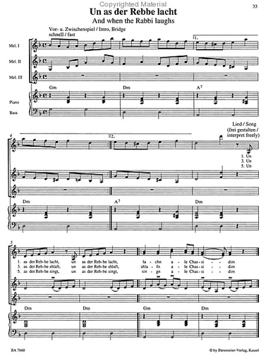Diederich, Henner: ComboCom Klezmer (piano, 2 violins, 2 clarinets, cello) Barenreiter