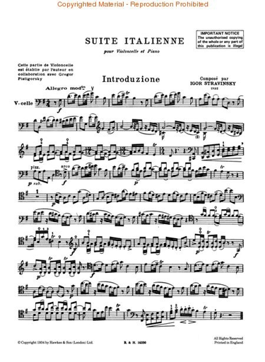 Stravinsky, I.: Suite Italienne (Cello & Piano)