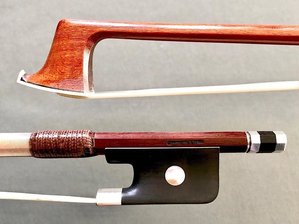 EMIL RICHAUD Pernambuco viola bow, ebony & silver, used 70.4g
