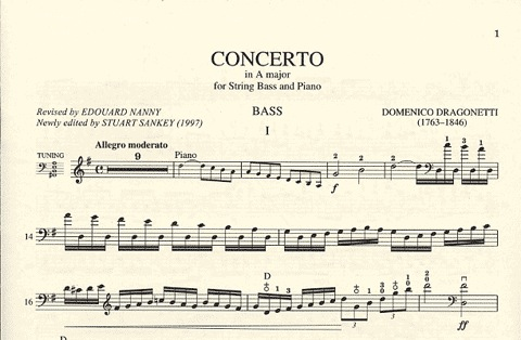 Dragonetti, Domenico: Concerto in A (bass & piano) IMC