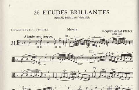 Mazas, Jacques: Etudes Brillantes Op.36#2 (viola)