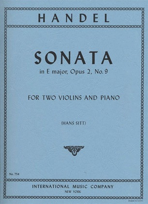 Handel, G.F.: Sonata in E major Op.2#9 (2 Violins & Piano)