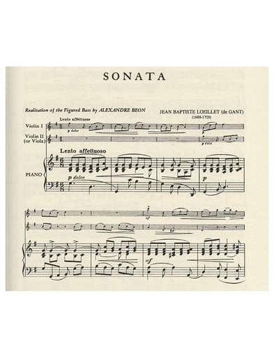 Loeillet, Jean Baptiste: Sonata in G maj (2 violins & piano)