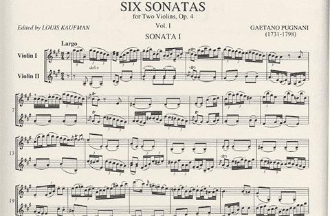 Pugnani, Gaetano: Six Sonatas Op.4 Vol.1 (2 Violins)