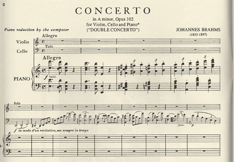 Brahms (Fournier/Francescatti): Double Concerto in A minor, Op.102 (violin, cello, & piano reduction)