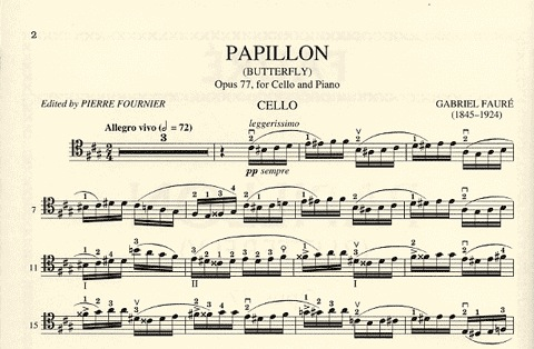 Faure, Gabriel (Fournier): Papillon Op.77 (cello & piano)