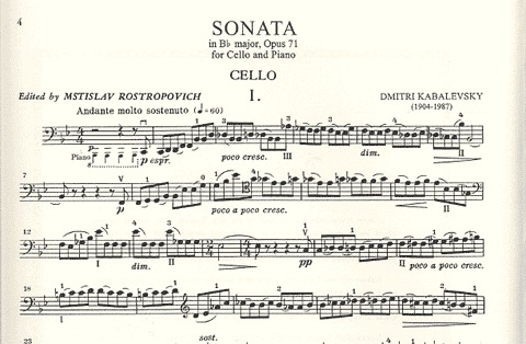 Kabalevsky, Dmitri (Rostropovich): Sonata Op.71 (cello & piano)