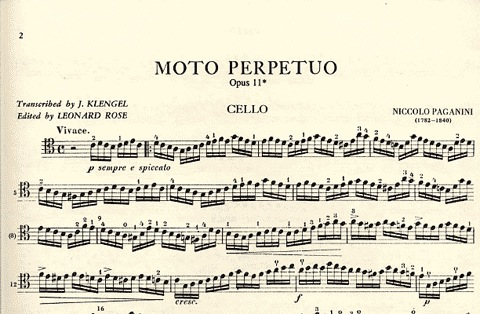 Paganini, Niccolo (Klengel/Rose): Moto Perpetuo Op.11 (Cello & Piano)