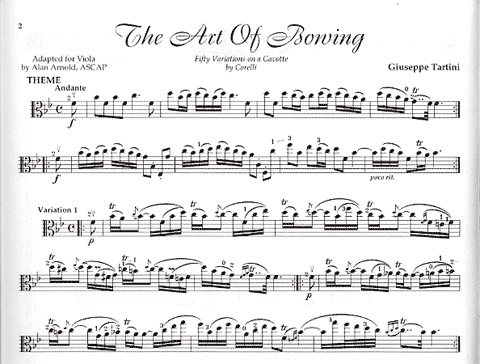 Tartini/Corelli (Arnold): The Art of Bowing (50 Variations for Viola)
