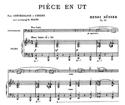 Busser, Henri: Piece in C Op.45 (bass & piano)