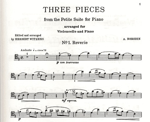 Borodin, Alexander: Three Pieces from Petite Suite (cello & piano)