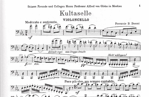 Busoni, F.: Kultaselle-10 Variations of a Finnish Folksong (cello & piano)