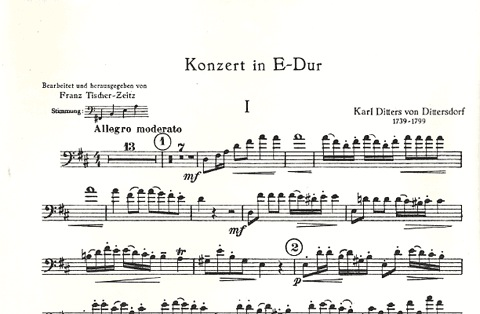 Dittersdorf, K.D. (Tischer-Zeitz): Bass Concerto in E major (bass & piano or CD)