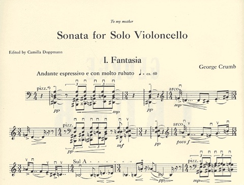 Crumb, G.: Sonata for Solo Violoncello (cello)