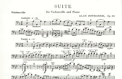 Hovhaness, Alan: Suite Op.193 (cello & piano)