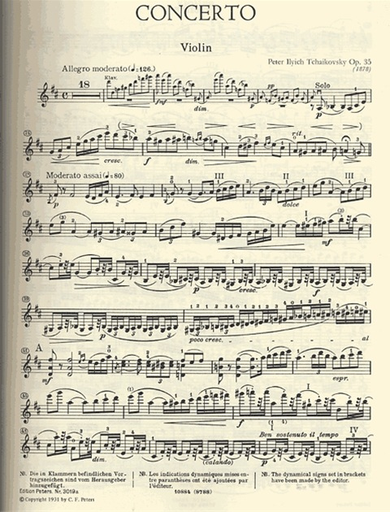 Tchaikovsky, P.I. (Flesch): Violin Concerto in D, Op.35 (violin & piano)