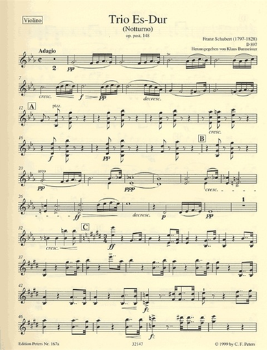 Schubert, F.: Nocturne No.148 (violin, cello, piano)