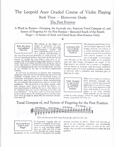 Auer, Leopold: Graded Course of Violin Playing #3