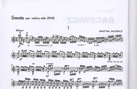 Bacewicz, Grazyna: Sonata 1941 (violin solo)
