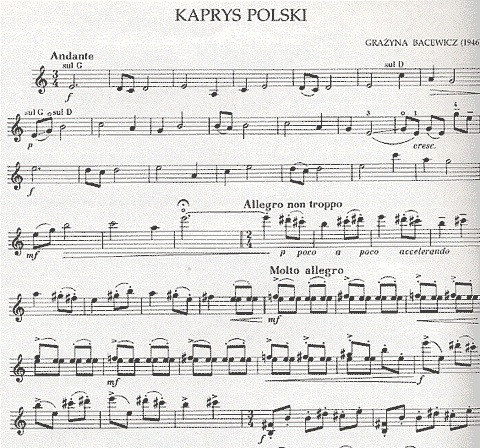 Bacewicz, Grazyna: Polish Caprice (violin solo)
