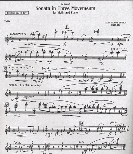 Zwilich, Ellen Taaffe: Sonata in Three Movements (violin & piano)