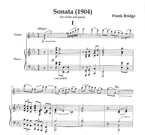 Bridge, Frank: Sonata, 1904 (violin & piano)