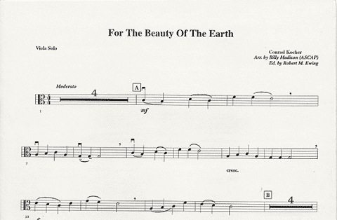 Madison, Billy: For the Beauty of The Earth (Viola & Piano)
