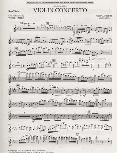 Finzi, G.: Violin Concerto (Violin & Piano)