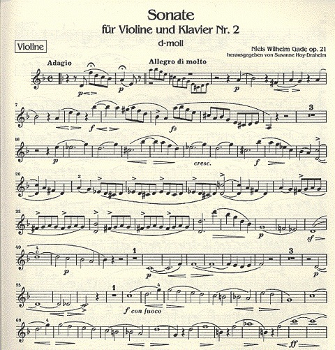Gade, Niels Wilhelm: Sonate #2 in d minor Op.21 (violin & piano)