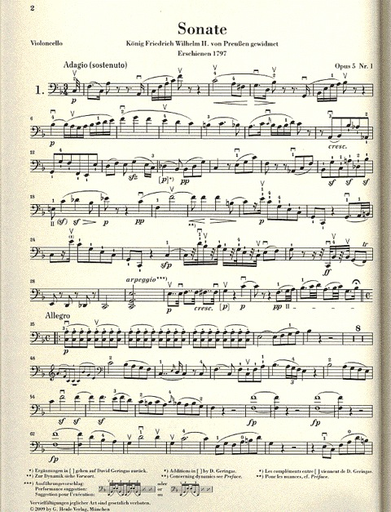 Beethoven (Geringas): Complete Sonatas - URTEXT (cello & piano) Henle Verlag