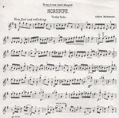 Mistowski, Alfred: Hornpipe (violin & piano)