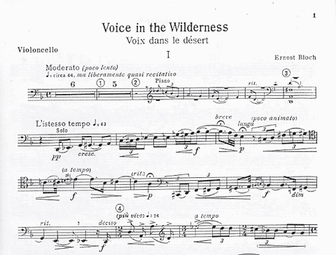 Bloch, Ernest: Voice In The Wilderness (cello & piano)