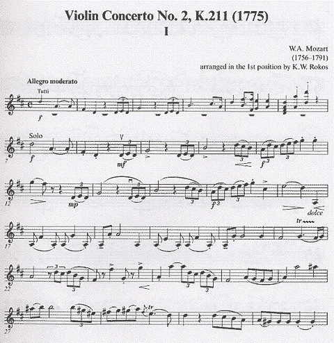 Mozart, W.A.: Concerto #2 in D K.211 (Violin & Piano)