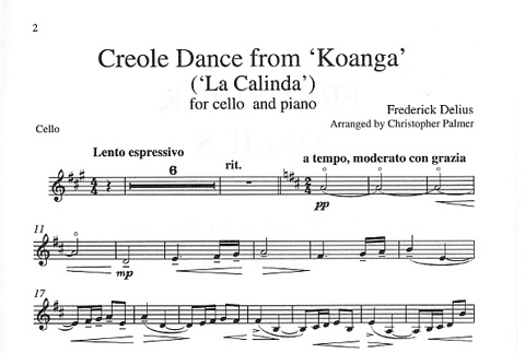 Delius, Frederick: Creole Dance (cello & piano)