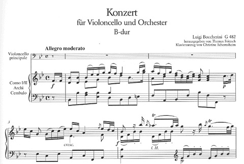 Boccherini, Luigi (Fritzsch): Cello Concerto in Bb (cello & piano)