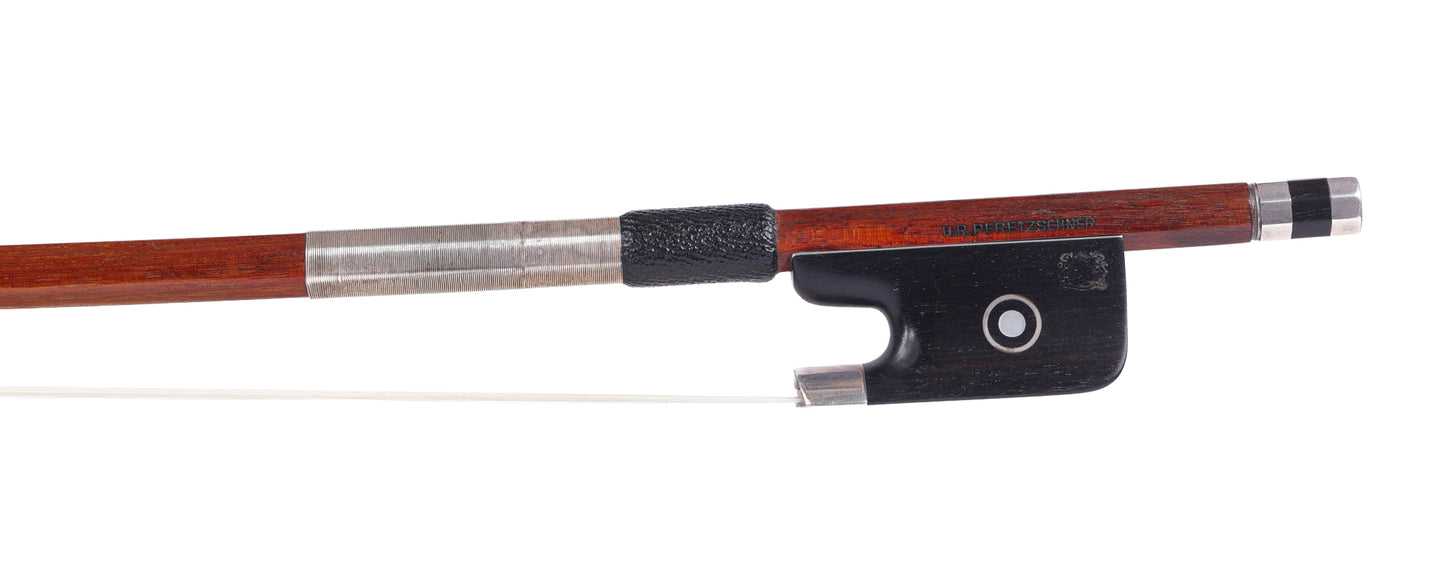 H.R. PFRETZSCHNER silver cello bow, GERMANY, 80 grams, circa 1930| Metzler Violins