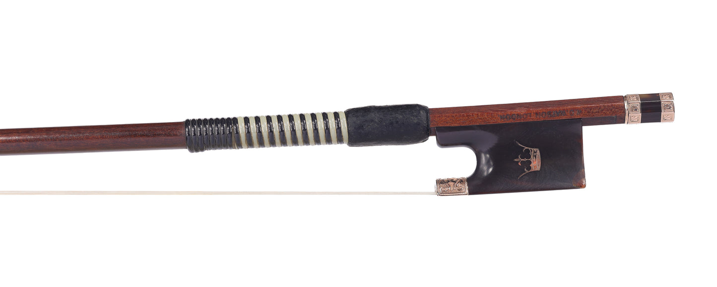 W. D. WATSON gold coronets & tortoise shell viola bow, 74.7 grams | Metzler Violins