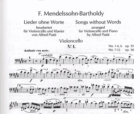 Mendelssohn, F.: Song Without Words Vol.1 (cello & piano)