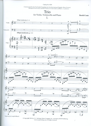Conte, David: Trio for Violin, Cello & Piano