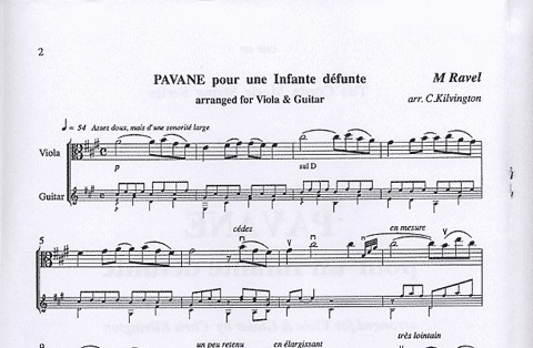Ravel, Maurice (Kilvington): Pavane pour un Infante Defunte (viola/guitar)