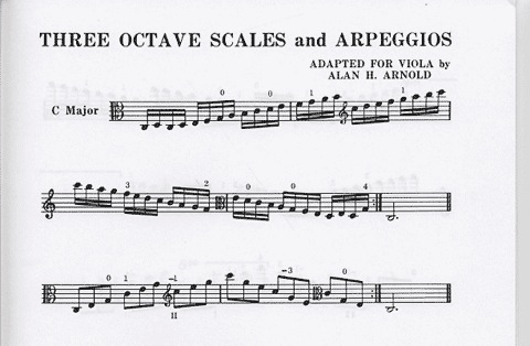 Arnold, Alan: Three Octave Scales & Arpeggios for Viola