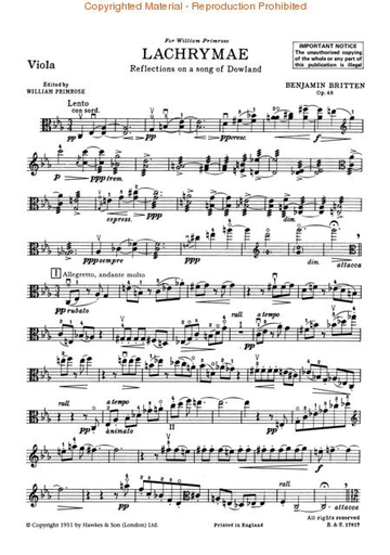 Britten, B. (Primrose): Lachrymae, Op.48 (viola & piano)