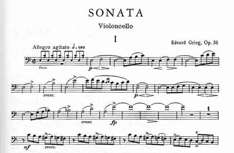 Grieg, Edvard: Sonata Op.36 in A minor (cello & piano)